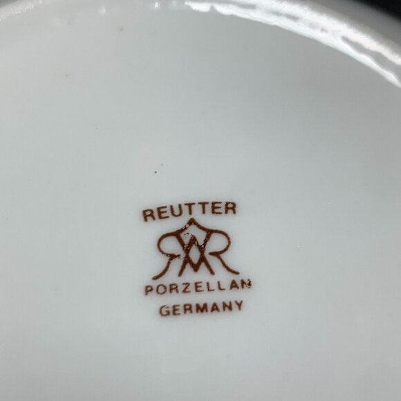 Reutter Porzellan Germany Teddy Bear Trinket Tray Mini Dish Set of 3 Lederhousen - Picture 2 of 8